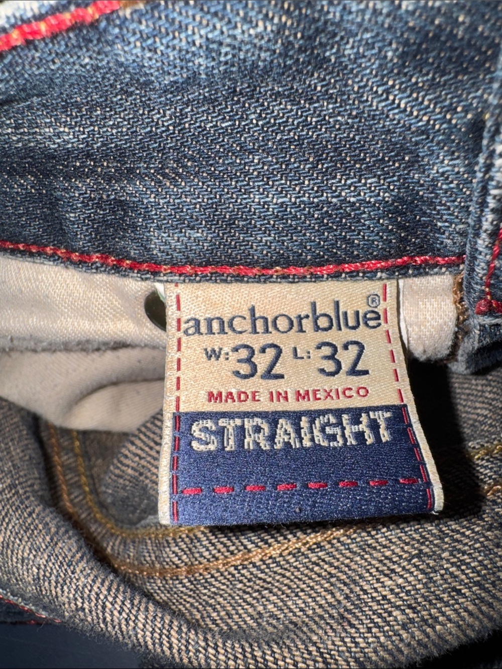Vintage Y2K anchor blue Men's Straight-Leg Washed Denim Jeans Sz 32” baggy - Picture 6 of 6